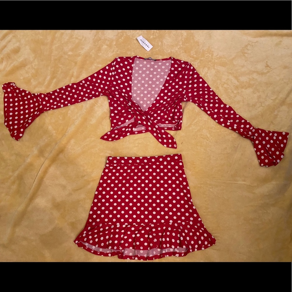 Red & white polka dot set -pacsun